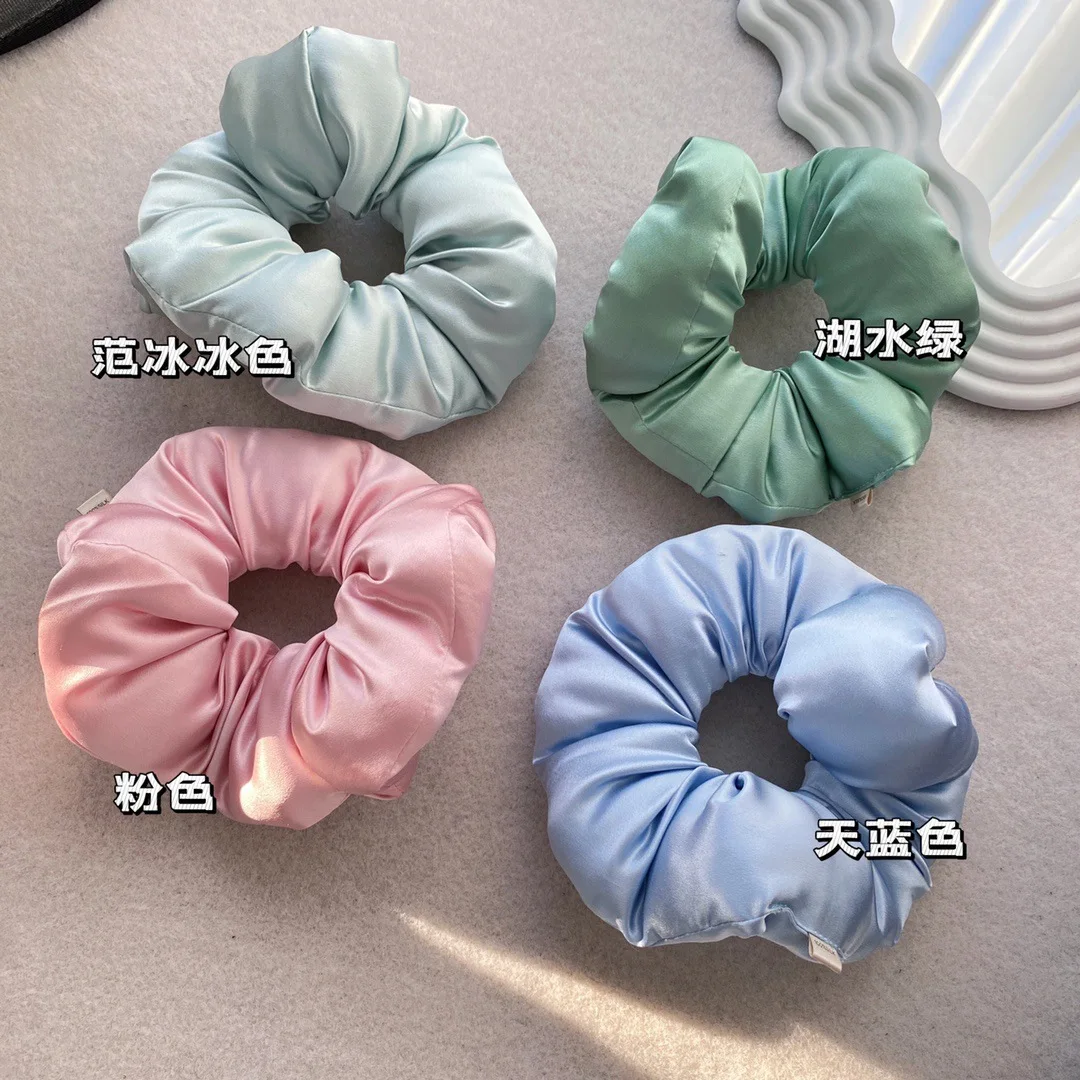 Women 8cm Silk Sleep Pillow Hair Loop 30 Momi Filled Cotton Hair Care Plus Size Elastic Hair Rope