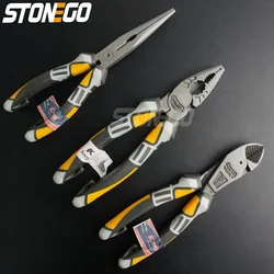 STONEGO Insulated Plier, Wire Stripping Crimping Electrician Pliers Stripper Crimper Wire Cutter Durable Nickel-Chrome Steel