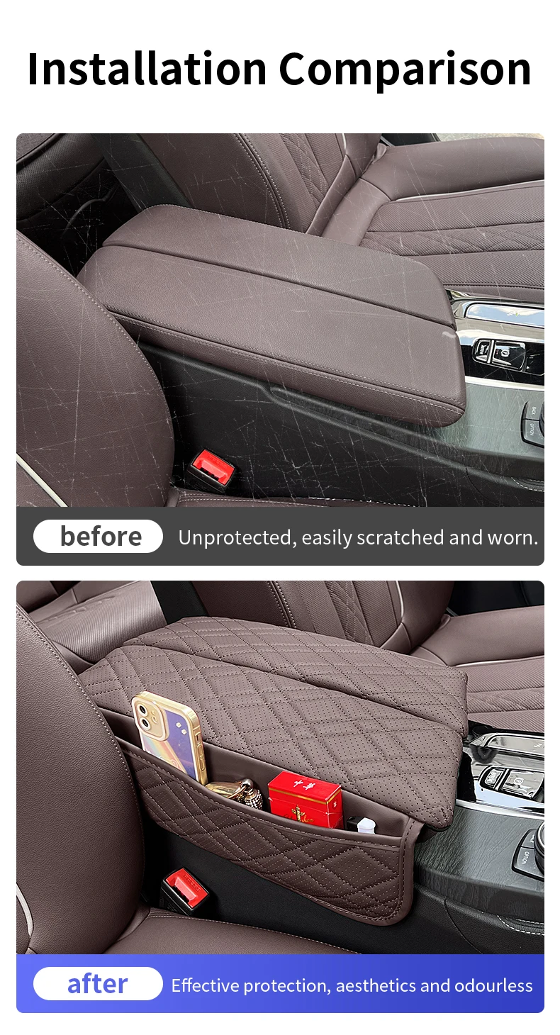 Car Central Armrest Pad For BMW G30 G38 G32 6GT 2018-2023 LHD Auto Center Console Arm Rest Box Cover Mat Protective Accessories