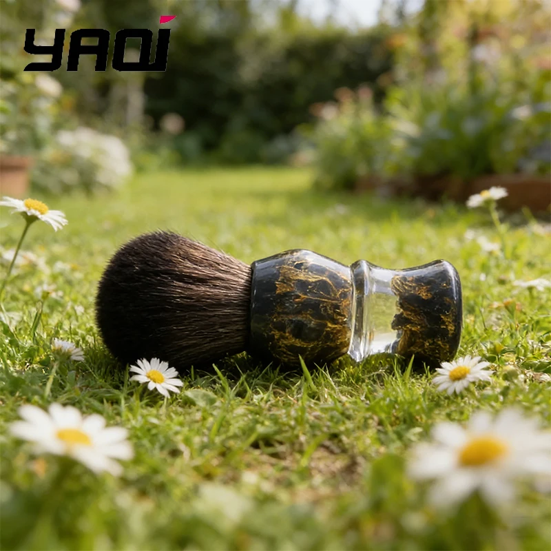 

Мужская кисть для влажного бритья YAQI DEEP STONES 24 мм, синтетический ворс, ручка из смолы, для мужчин, 2026 год
