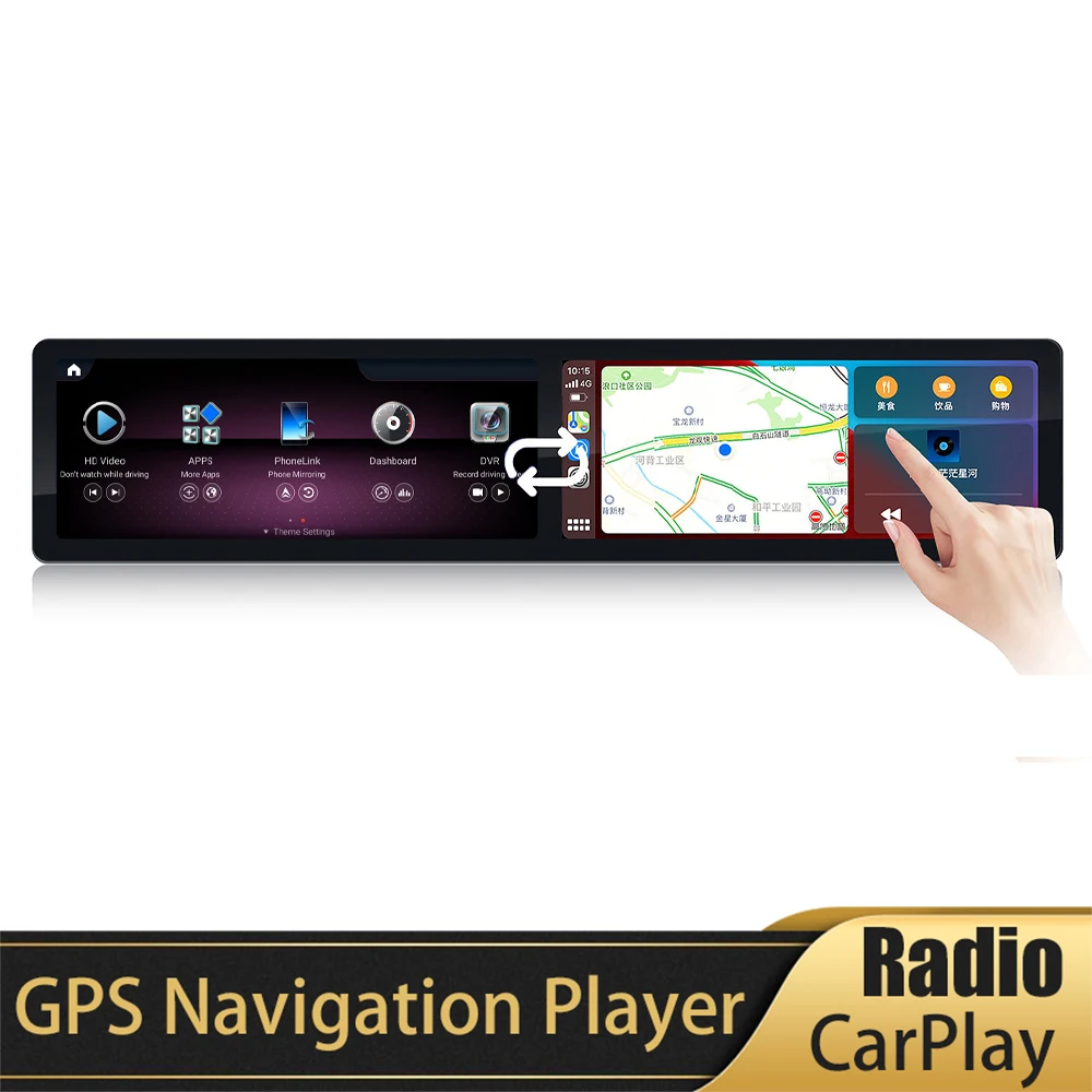 

12.3-дюймовый двухэкранный радиоприемник Snapdragon Android GPS для Mercedes Benz C/GLC-Class W205 X253, стереосистема с CarPlay, Wi-Fi, 4G, головное устройство