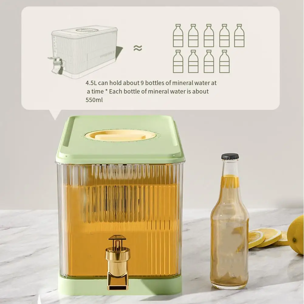 

1.2 Gallon Cold Water Pitcher Lemonade Stand Juice Jug Refrigerator Iced Juice Lemonade Dispenser for Party Bar Wedding