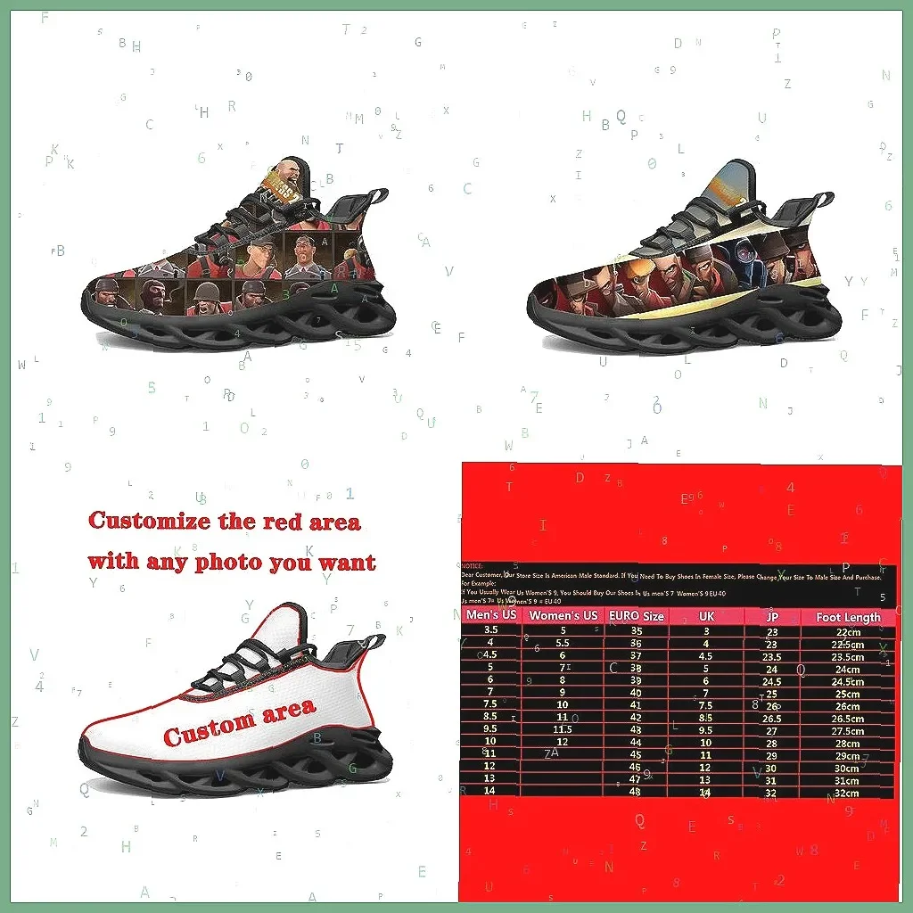 

Кроссовки Team Fortress 2 в мультяшном стиле, спортивная обувь на шнуровке для мужчин и женщин