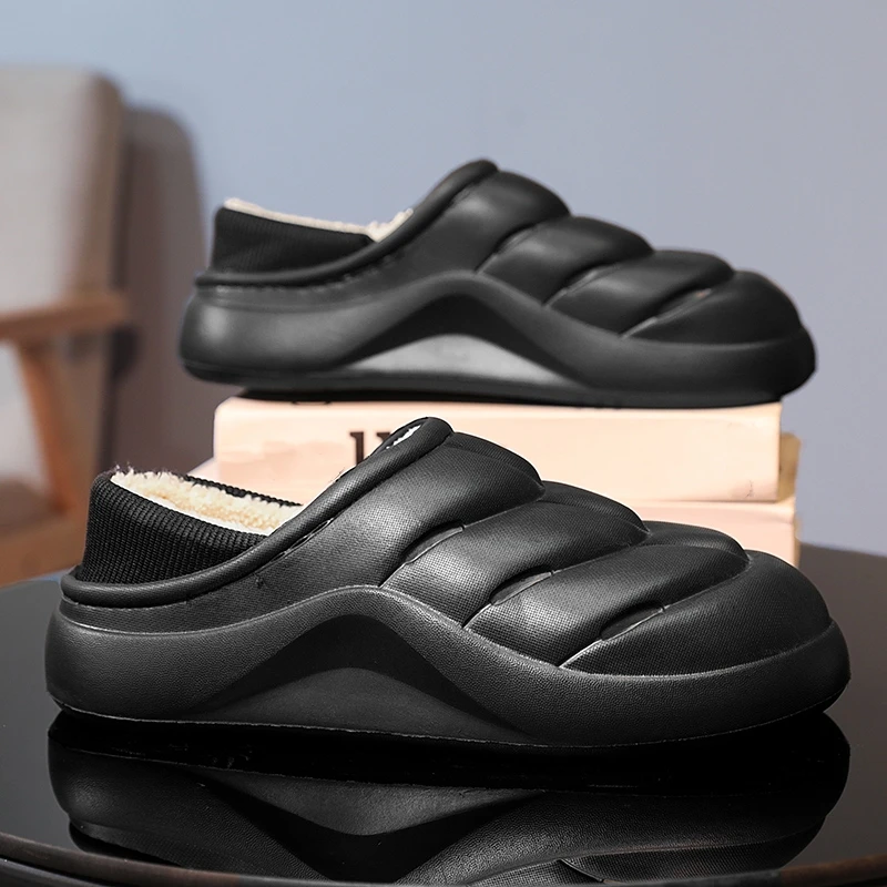 

New Autumn Winter Men's Warm Cotton Slippers Outdoor Indoor Plush Flats House Warm Shoes Male Couple Home Bedroom Cotton Slippes