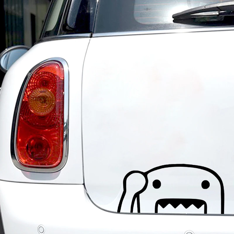 S62592# Peeking Domo Kun Car Sticker Waterproof Auto Decors for Bumper Rear Window