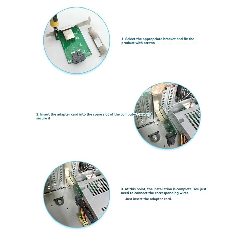 

AP-2-Port SFF-8644 To SFF-8643 8 SAS/SATA SSD 6Gbps Expansion Card Mini SAS HD Riser Card