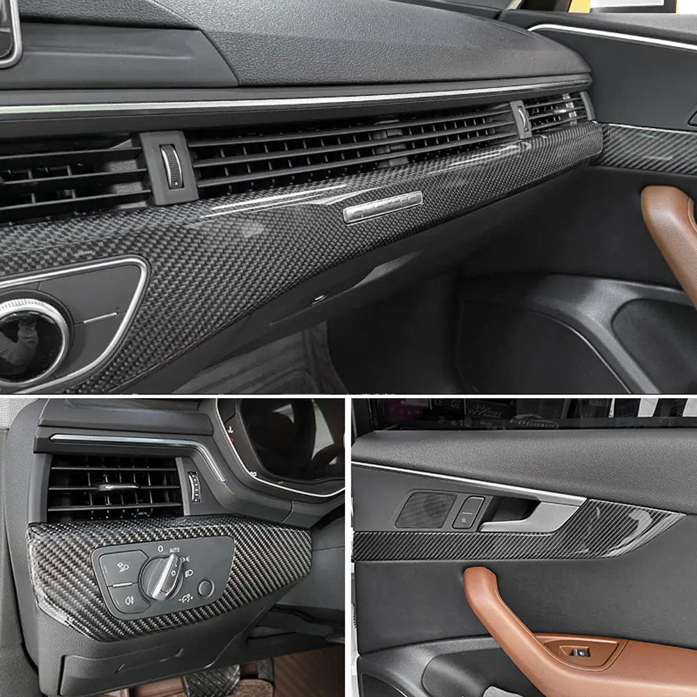 Carbon fiber trim for Audi A4 A5 S4 S5 B9 2017-2024 Real carbon fiber interior panel 7-piece set