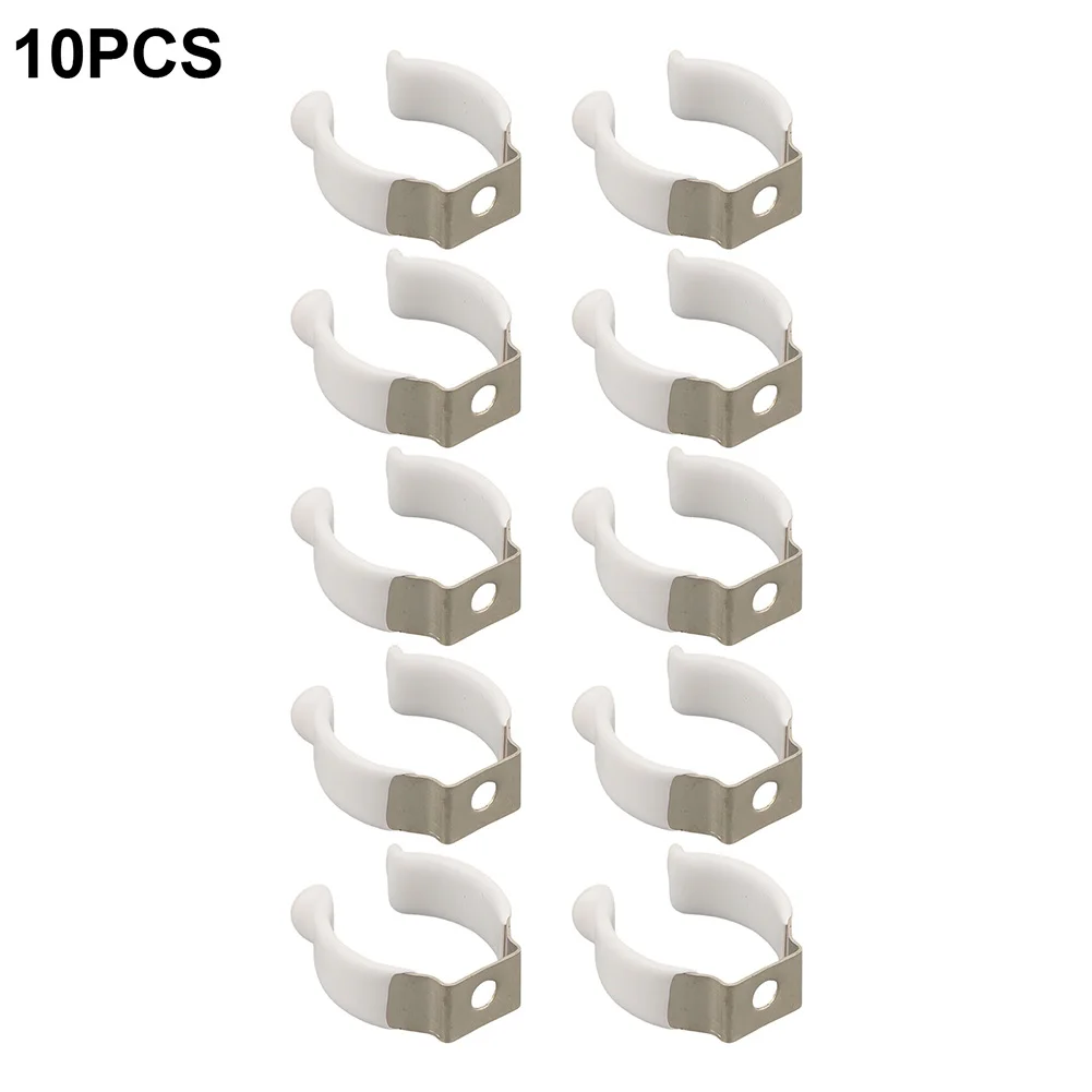 10 Count Stainless Steel U Clips with PVC Coating for LED Tube Light Installation in For Homes Offices Warehouses and Workshops