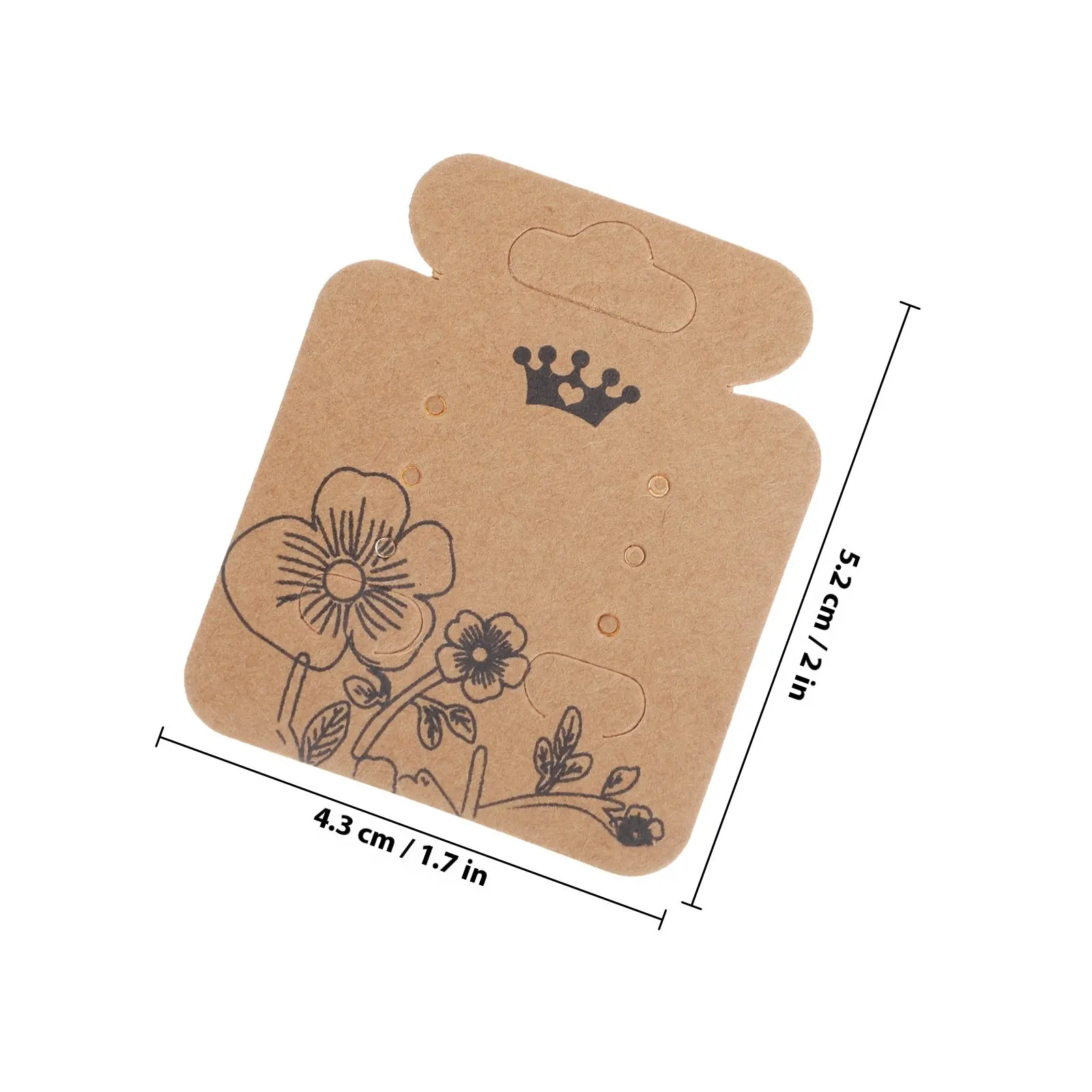 100Sheets Jewelry Display Cards Earring Packaging Cards Kraft Paper Earring Card Holders Pre-Punched Holes for Easy Hanging and