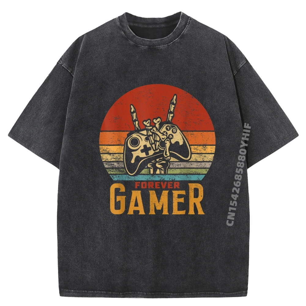 

Забавные футболки Forever Gamer Gaming Lover с графическим рисунком, 100% хлопок, потертые футболки De Hombre в винтажном стиле