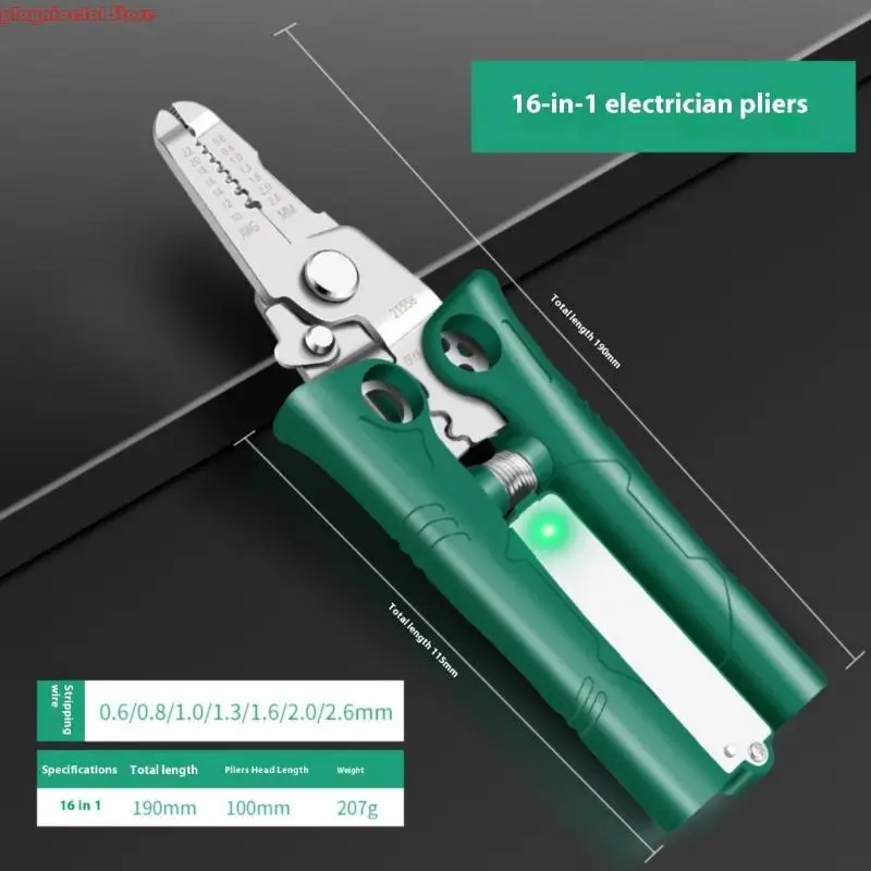 E8BA MultipurSose 16 en 1 Probador voltajes alicates eléctricos para mantenimiento del procesamiento cables