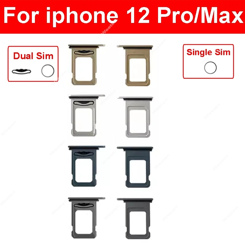 

Dual Single SIM Card For Iphone 12 Pro 12Pro Max 12pro max SIM Card Tray Holder SIM Card Reader Slot Replacement Repair Parts