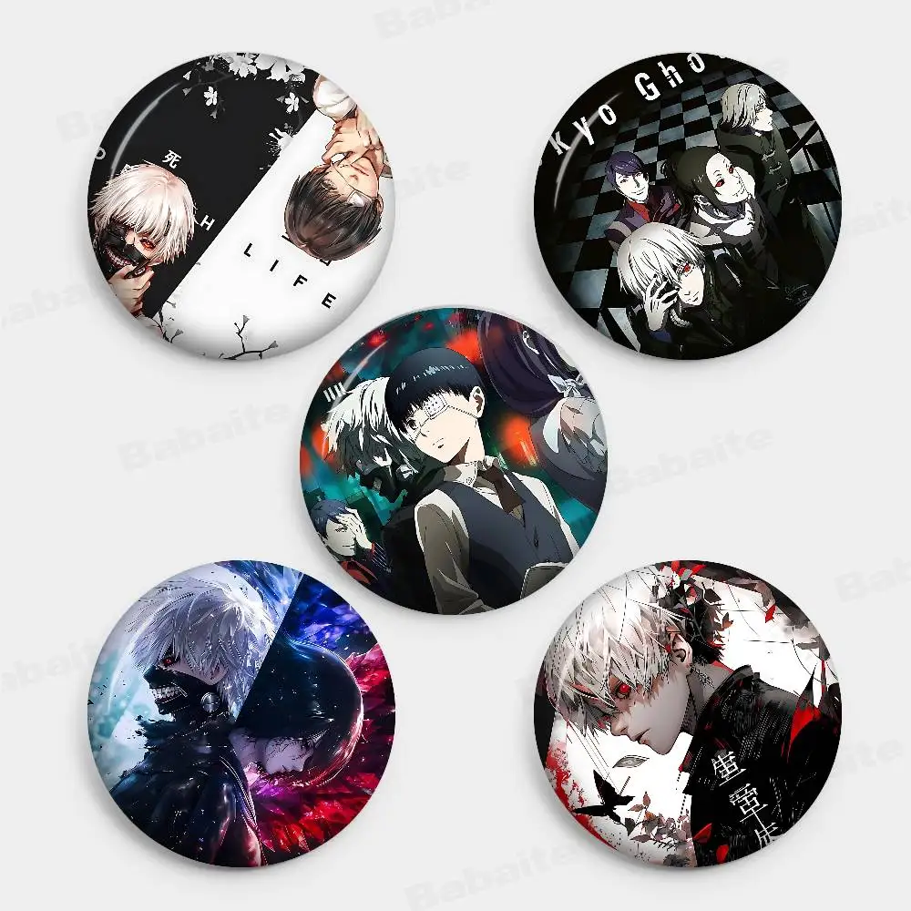 Tokyo Anime Ghoul 58mm Linda figura de Anime insignia de icono broche de hojalata hecho a mano para mochila ropa adorno para el pecho regalos