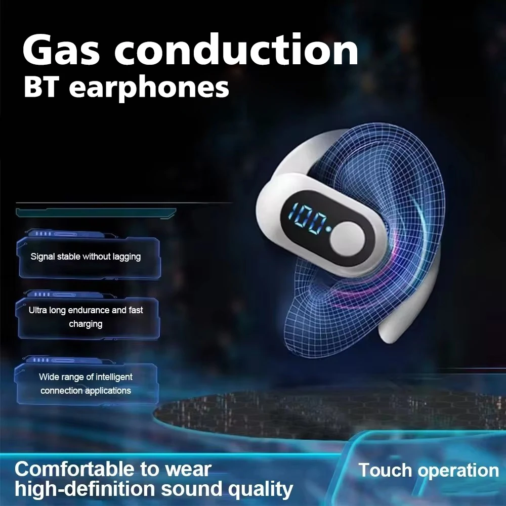 2026 BT5.4 Wireless Life Waterproof TWS Ear Hook Headphone Noise Reduction Earbud HiFi Stereo TWS Wireless Bluetooth Headset