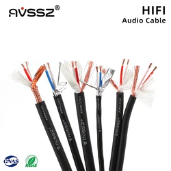 AVSSZ 2 4 rdzeń Audio kabel OFC XLR RCA głośnik Audio kabel sygnałowy Mono Stereo pojedyncze podwójne wiersz kable 3.5 PC słuchawki słuchawki