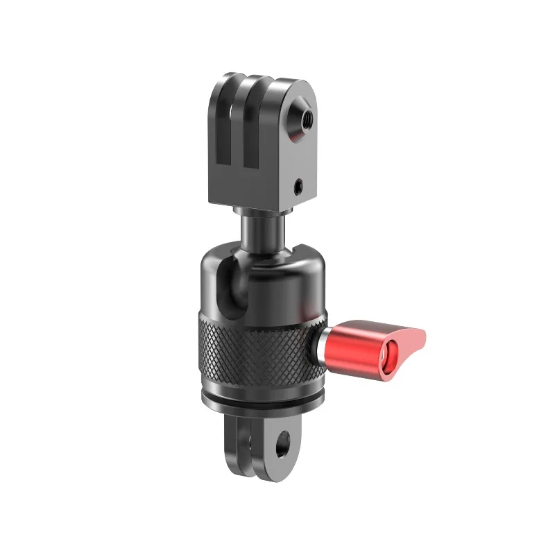 For action camera accessories Aluminum alloy two card to 1/4 gimbal 360 degree rotation