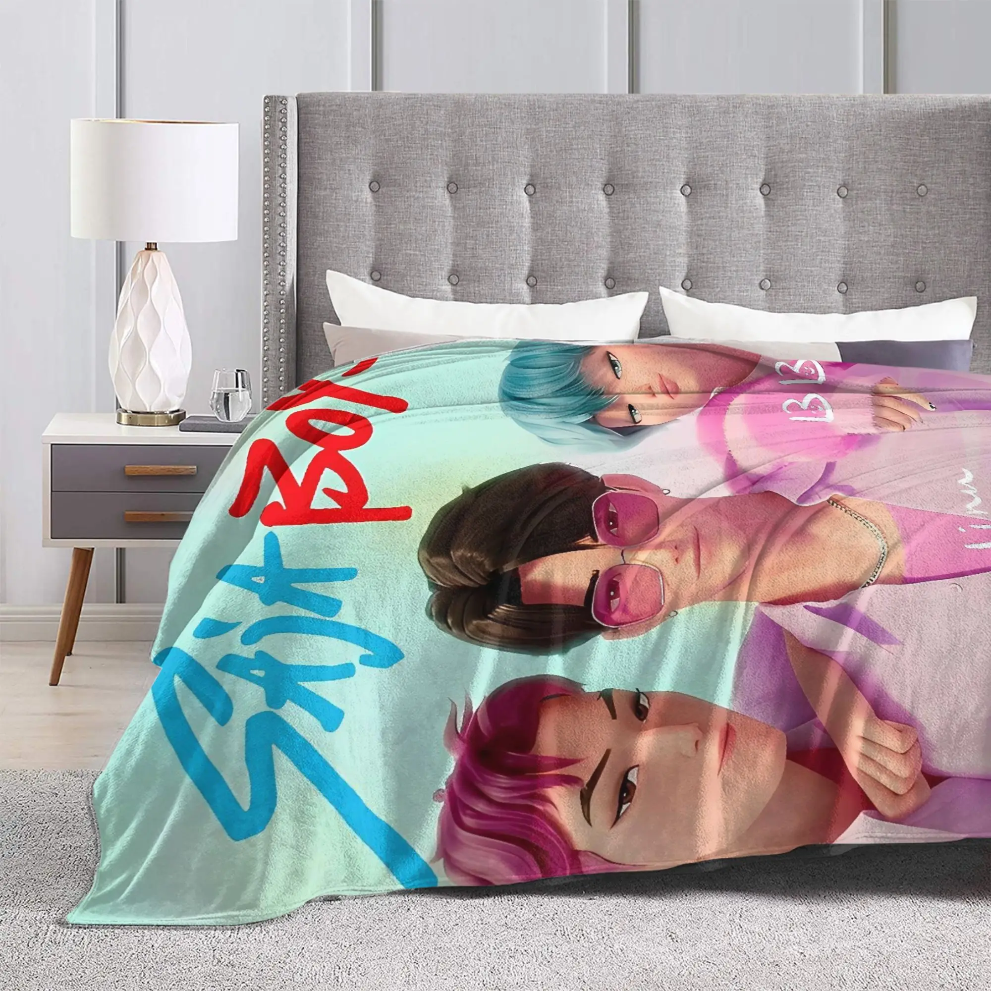 ساجا بنين فريق ريترو ستايل 80s بطانية دافئة لينة الجدة أفخم الفراش يلقي لغرفة النوم السفر الفانيلا المفرش غطاء السرير