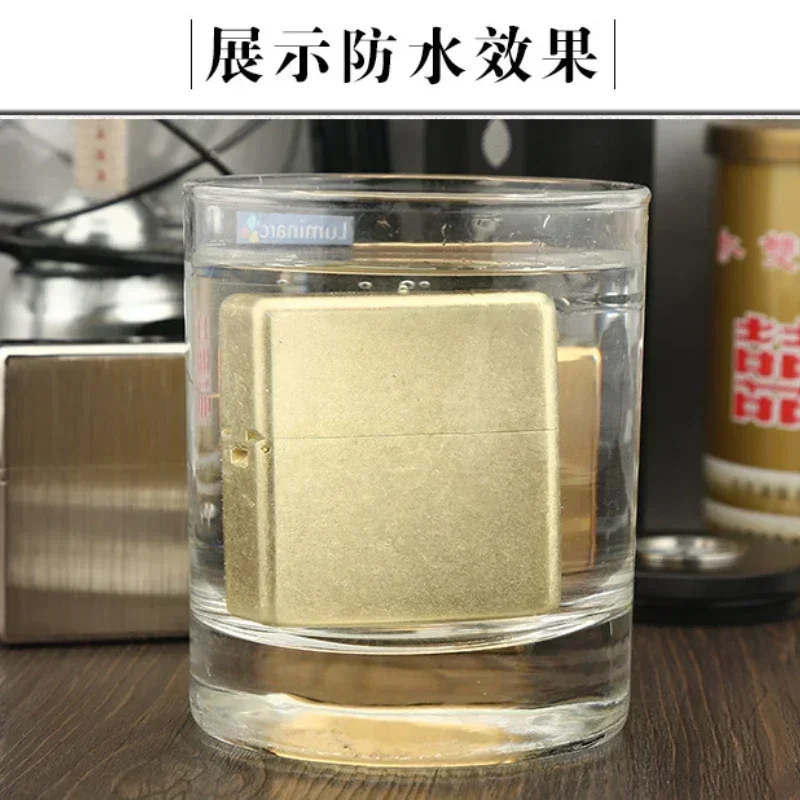 Zorro 912 Retro High End Waterproof Sealed Armor Constantine Lighter 3/5 Hinge Metal Petrol Lighter Men\'s Gift With box