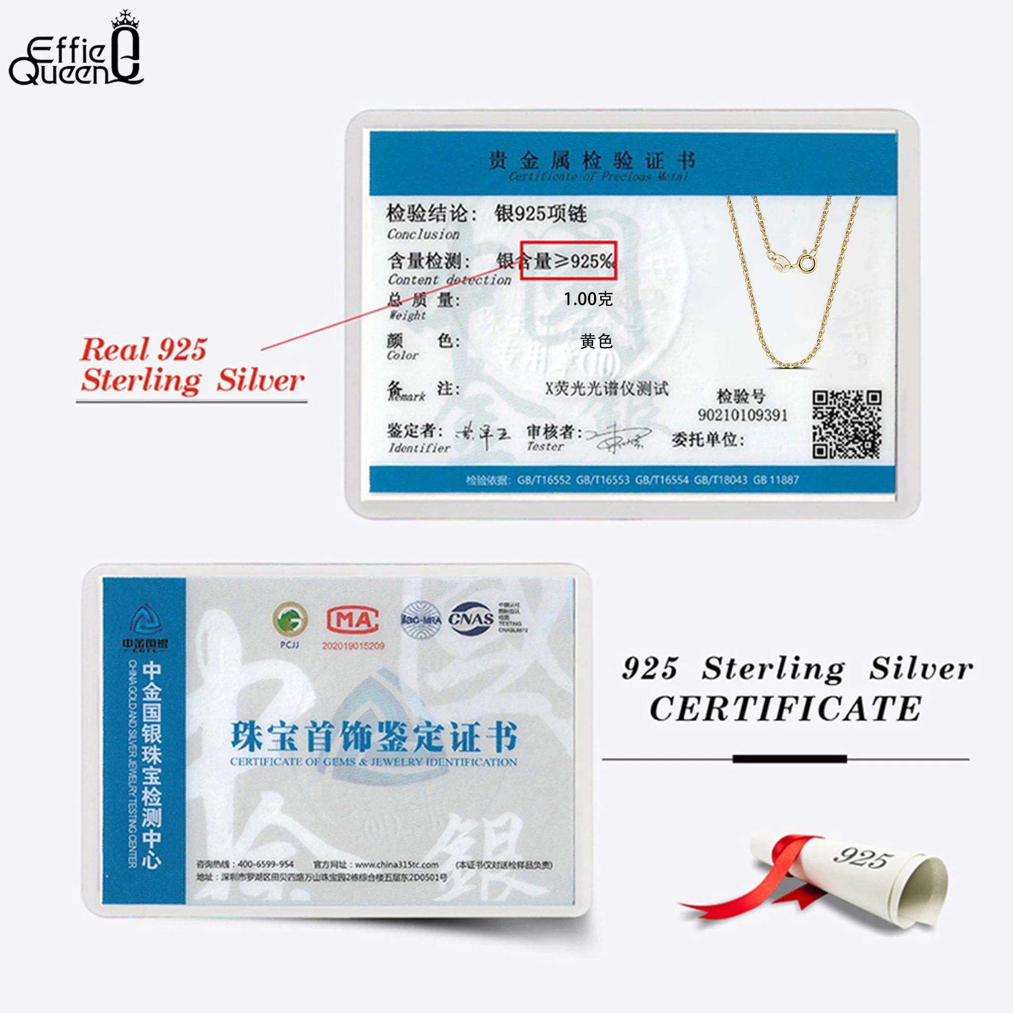 Effie Queen Italy 925 Sterling Silver 1mm O Cross Chain Choker Basic Link Chain Timeless Jewelry Gift Unisex Style Necklace SC20 6