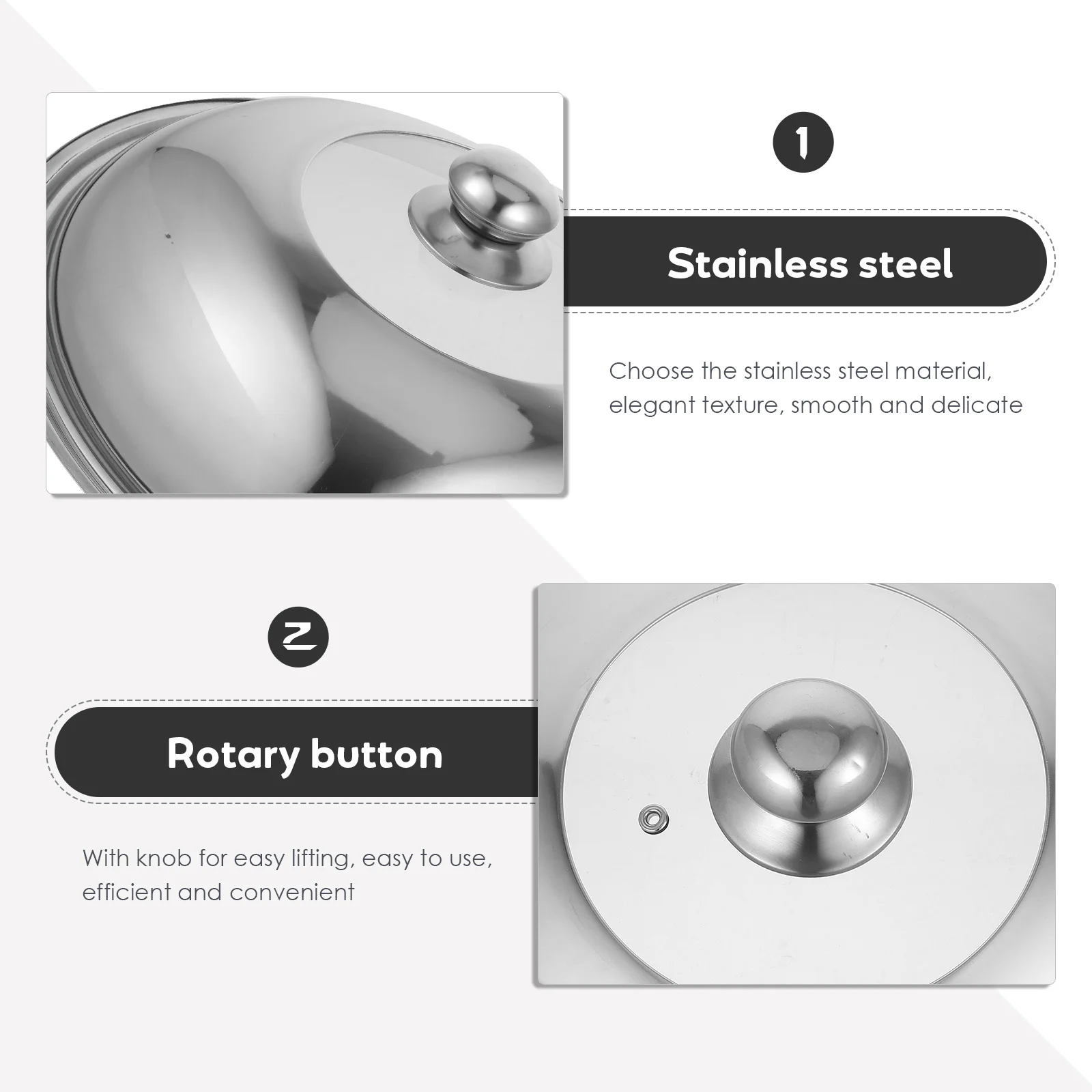 

Stainless Steel Pot Lid 38Cm Multifunctional Anti Splash Cookware Bakeware Lids Kitchen Accessory Pot Cover