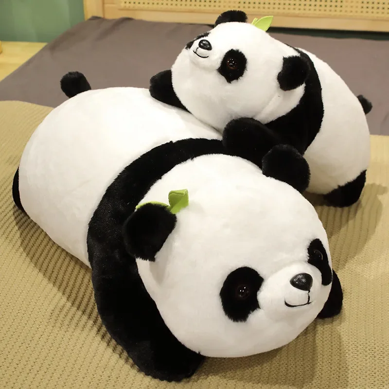 50/70cm Cute Simulation Lying Panda Doll Stuffed Soft Bear Plush Toys Classic Animal Plushie For Kids Cartoon Sleep Pillow Gift