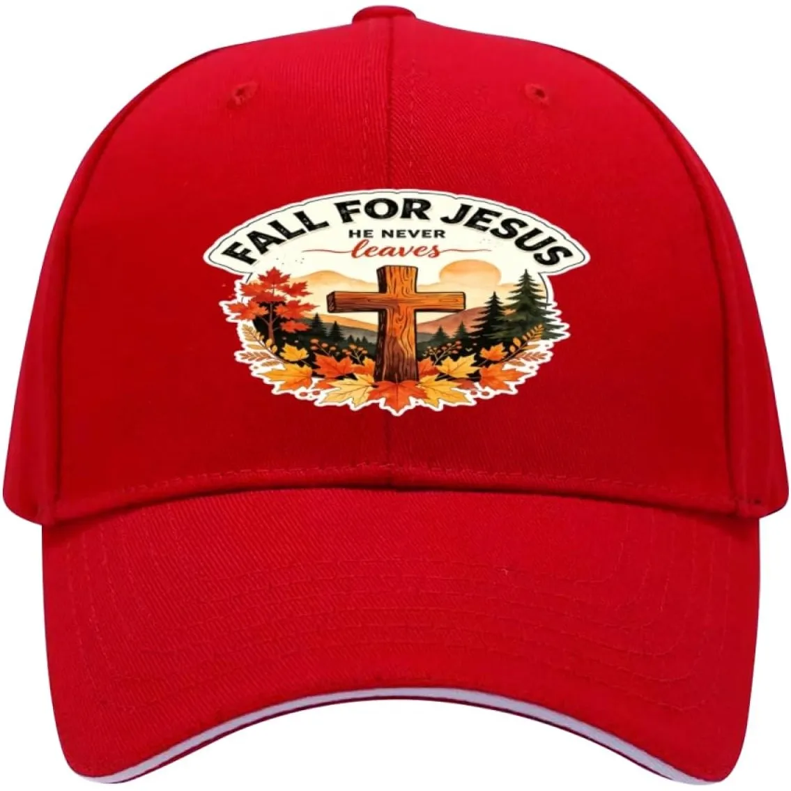 Fall for Jesus He Never Leaves Thanksgiving Sandwich Baseball Cap for Men