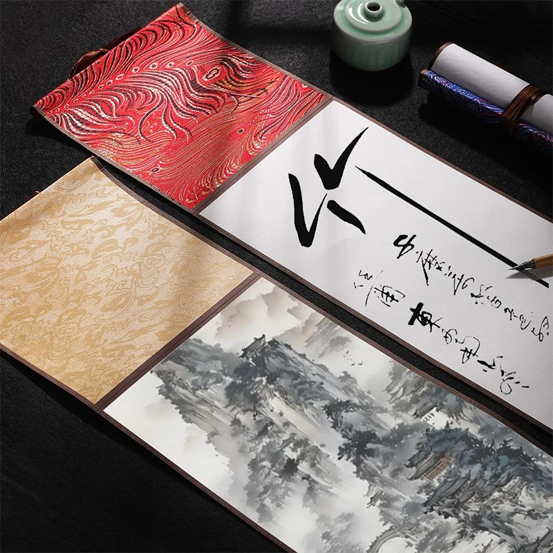 1 قطعة ورق الأرز المعلق الصغير التمرير فارغة الخام شوان ورقة اللوحة الكتابة الخط زن الروح النمط الصيني الخط ديكور #3