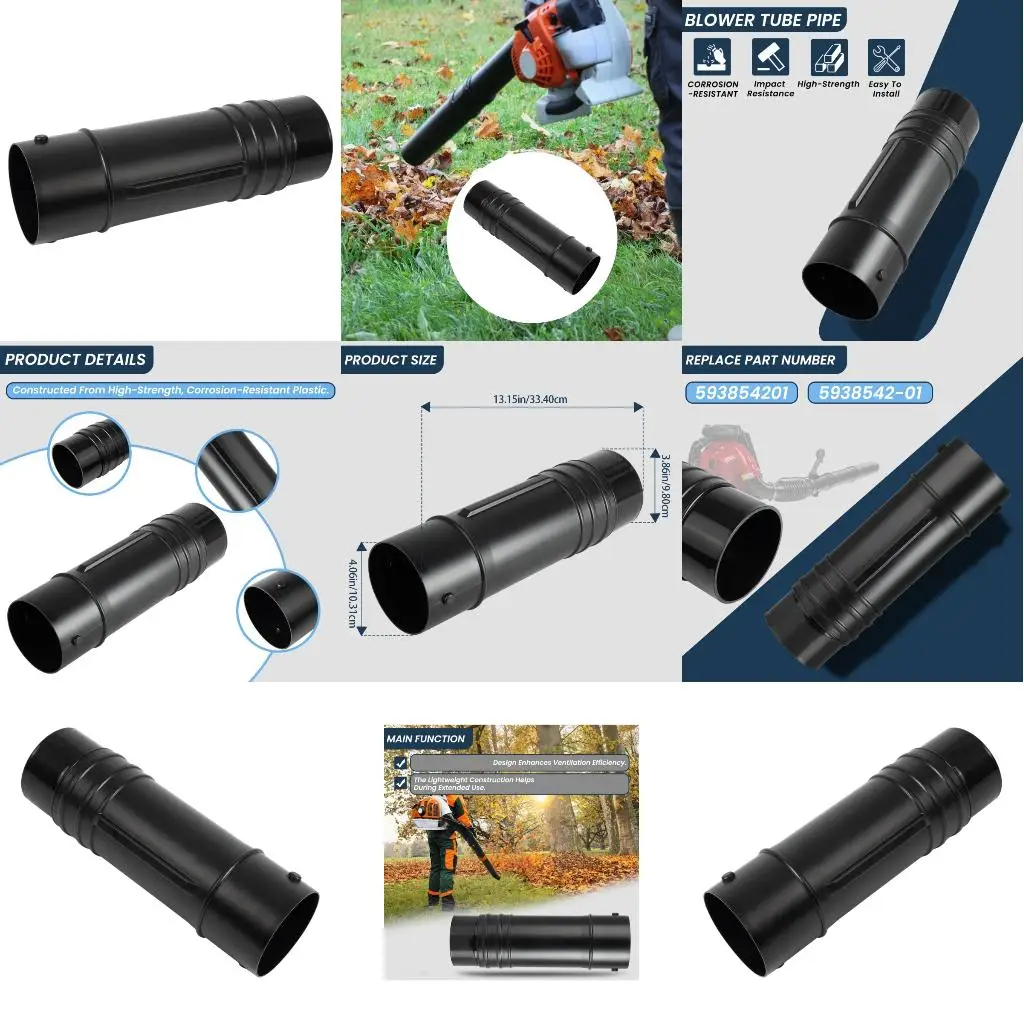Replacement Blower Connector Tube for Backpacks Leaves Blower, Black Plastic 34.2cm/13.46Inch Fitted Pipe, Replaces 593854201