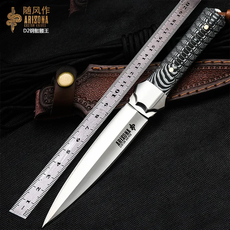 

VG10 Steel Outdoor survival knife self-defense survival tactics straight knife Swiss high hardness military knife