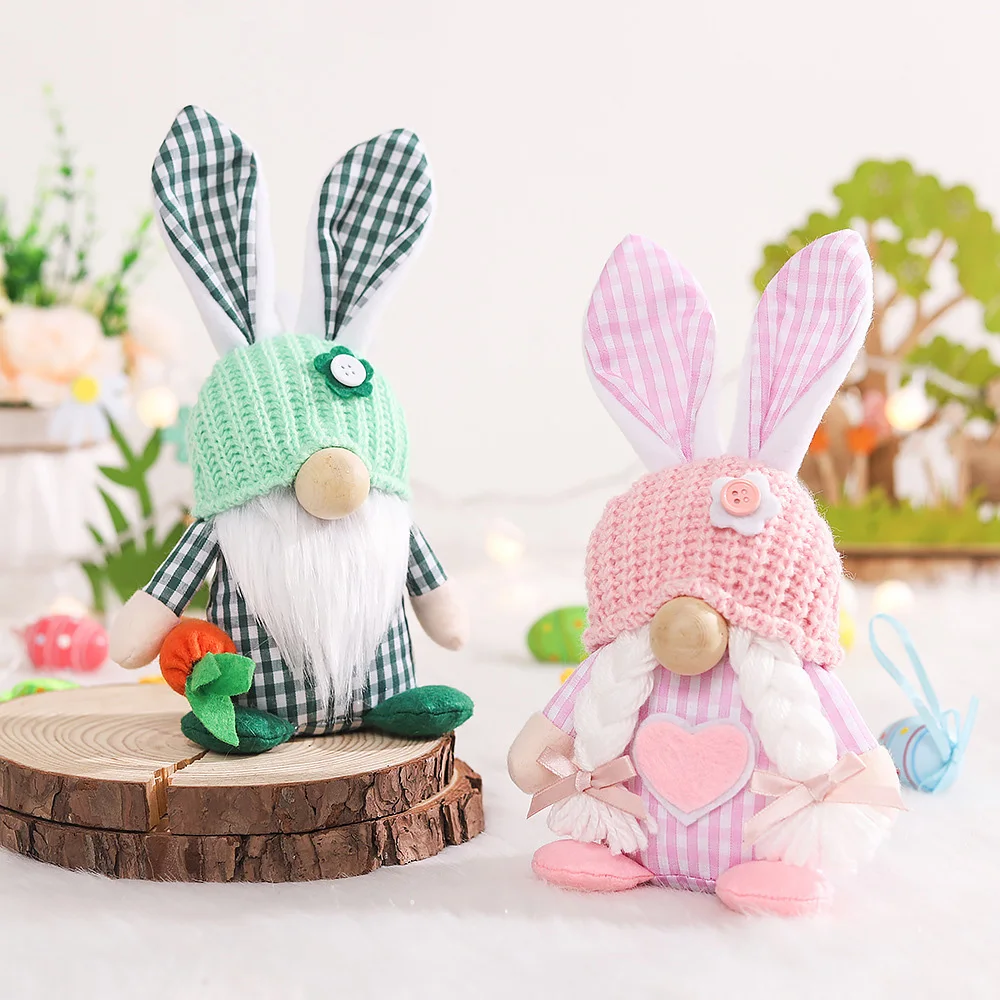 

Easter Bunny Gnome Decoration Dwarf Gnomes Handmade Stuffed Gnome Faceless Plush Doll Gift Girl Room Indoor Spring Decoration