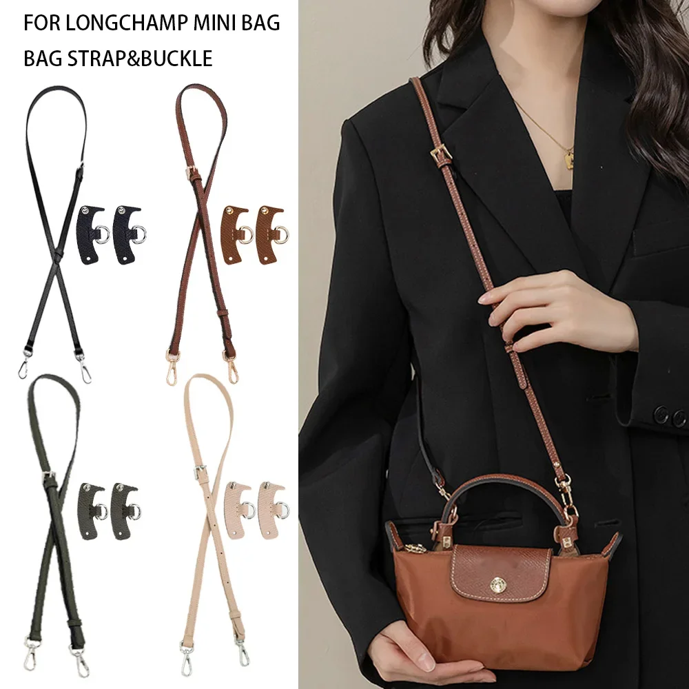 

Genuine Leather Bag Strap Replacement Crossbody Bag Strap, For Longchamp Mini Bags Shoulder Strap Without Punching Modification