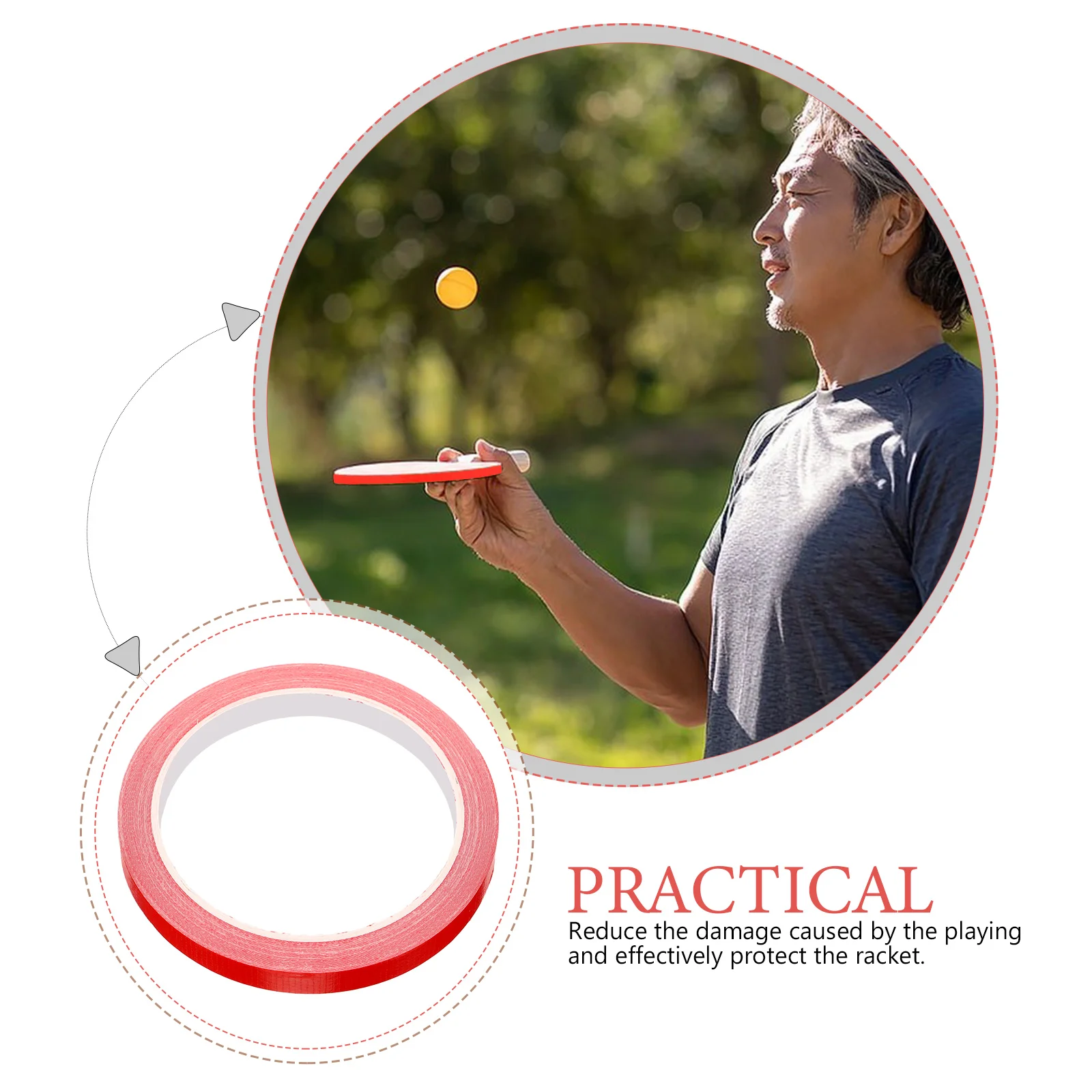 10M Red 12Cm Wide AntiCollision Racket Guard Professional Table Tennis Paddle Protector Edging Tape