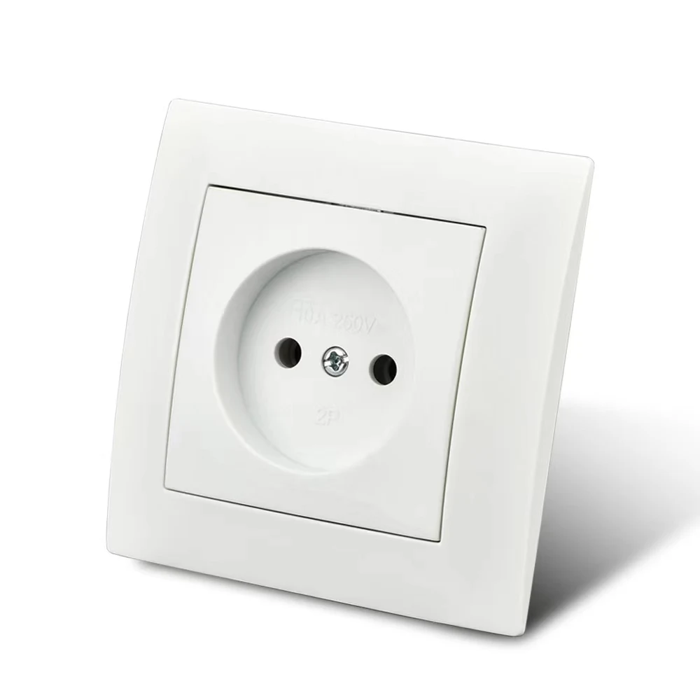 WESA Wit Klassiek Vlamvertragend Kunststof Paneel 2 Gang 1 Manier Wandlichtschakelaar Aan/Uit Tuimelschakelaar 16A AC 250V 86mm * 86mm