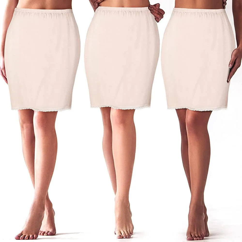 Lace Flower Women Short Petticoat A-line Anti-static Safety Underskirt Slips Modal Thin Half Slips Dress For Girl Summer image 4