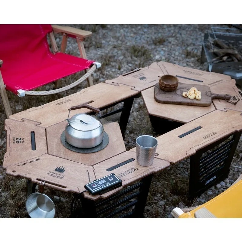 2-in-1  Electric & Charcoal   Tactical  Table Foldable Portable for Camping Tea Party BBQ  Indoor Outdoor Yard Balcony Picnic