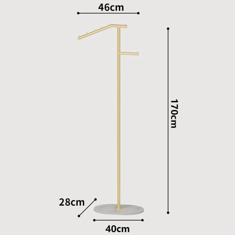 Light Luxury Vertical Storage Hanger Modern Bedroom Living Room Floor Mounted Rockboard Metal Mobile Clothing Rack Coat Racks