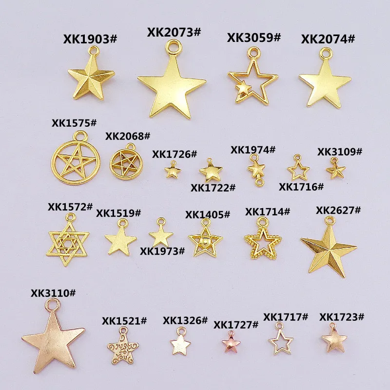 20pcs Gold Color Metal Small Star Charms Pendant  Zinc Alloy DIY Jewelry Making Accessories for Bracelet Necklace
