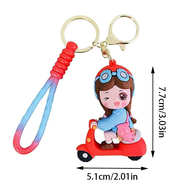 Cartoon Elektroauto Jungen und Mädchen Schlüssel bund Anhänger niedlichen Puppen tasche Anhänger Auto Schlüssel ring Charme tragbare Zubehör Paar süße Geschenke