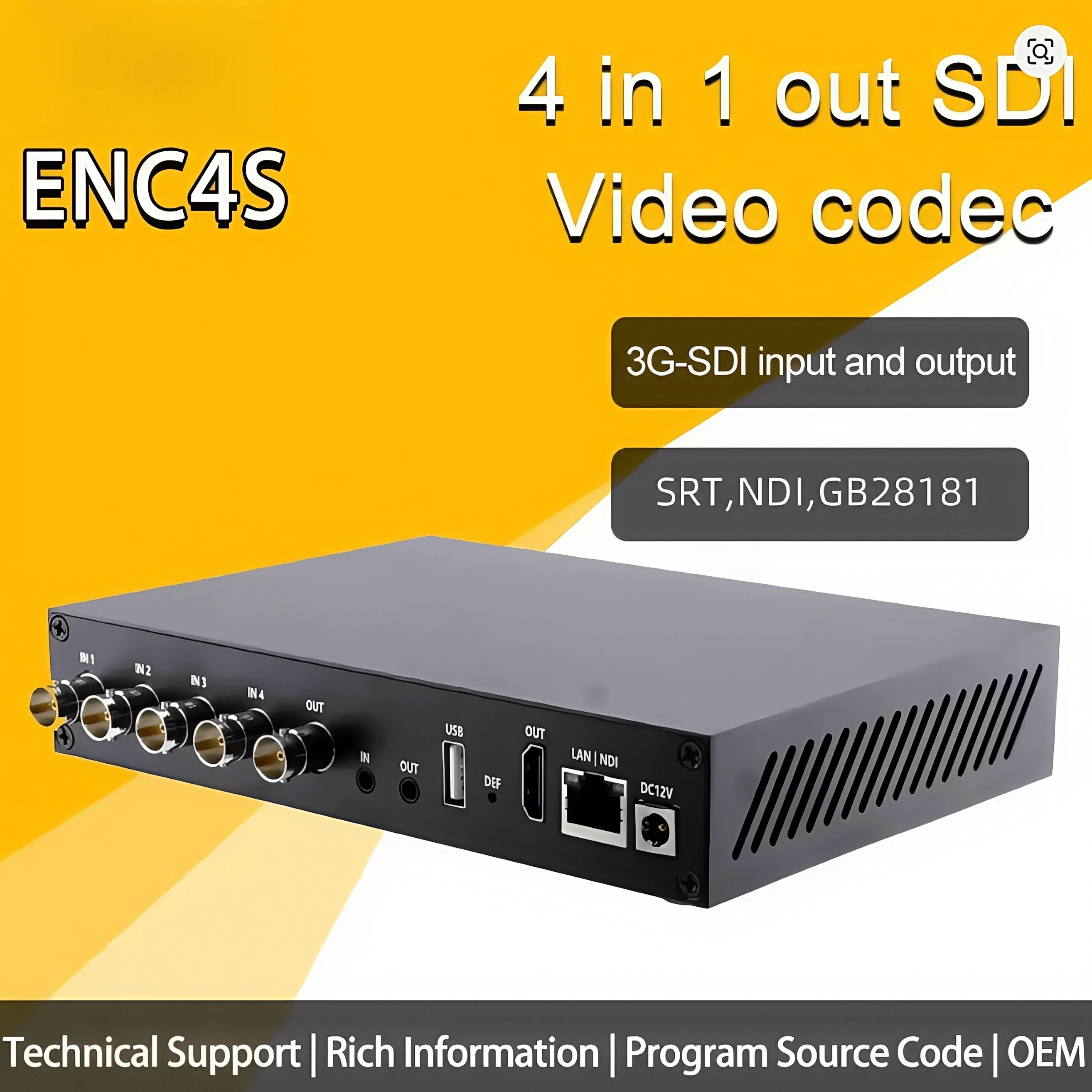 

[ENC4S] 4-channel SDI encoder 4K decoder SRT NDI rtmp live streaming