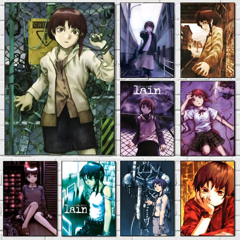 Anime S-serial Experiments Lain Poster Prints Wall Art Pictures For Modern Bedroom Game Room Home Aesthetic Room Deco