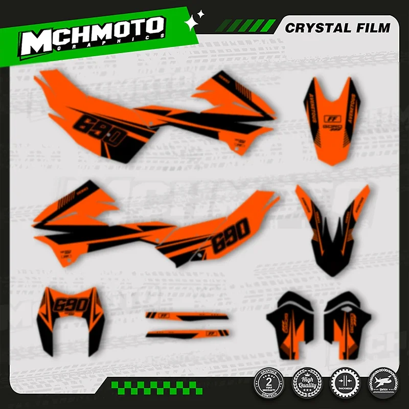 MCHMFG مخصص فريق دراجة نارية الرسومات الشارات ملصقات أطقم ل KTM 2013 2014 2015 2016 2017 2018 إندورو R 690 #2