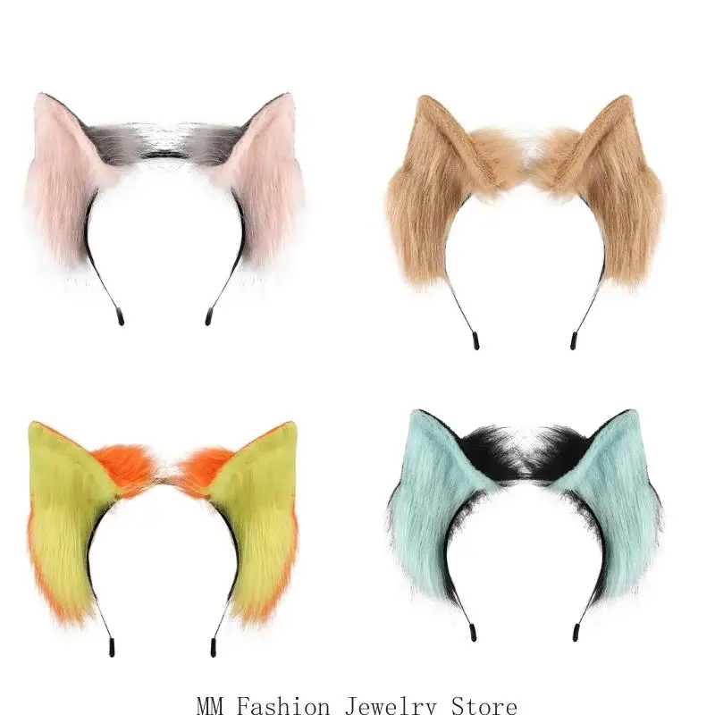 D0UB Diademas con orejas gato felpa Anime para Cosplay, disfraz Halloween, mujeres y adolescentes