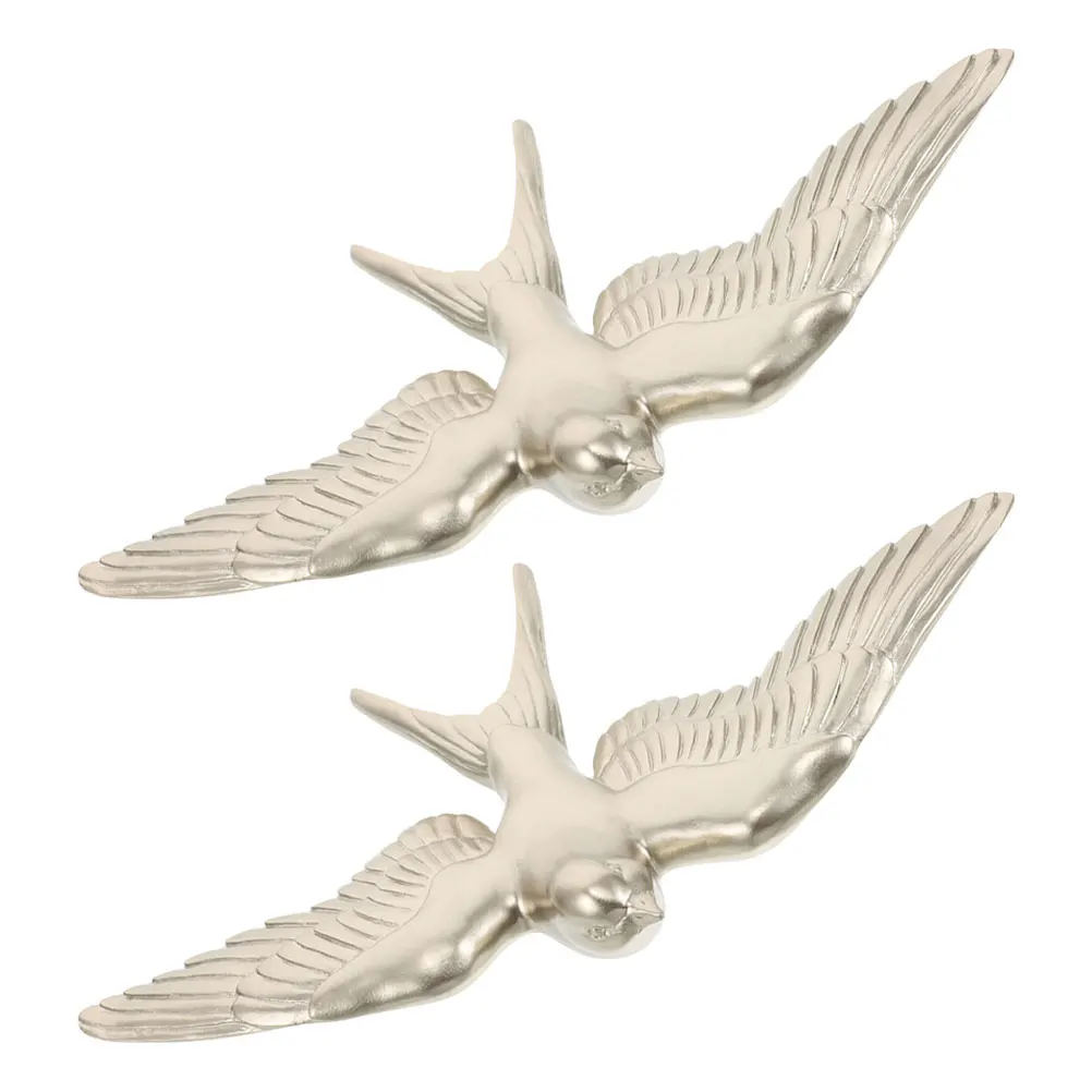 

2pcs Hanging Decor Nordic Style 3D Bird Ornament Swallow Wall Art Living Room Decoration Animal Sculpture Vintage Resin Home