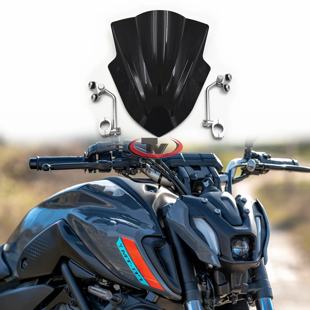 

With support frame Windscreen Black Clear Motorcycle For MT-07 MT07 Windshield High Quality Wind Deflectore