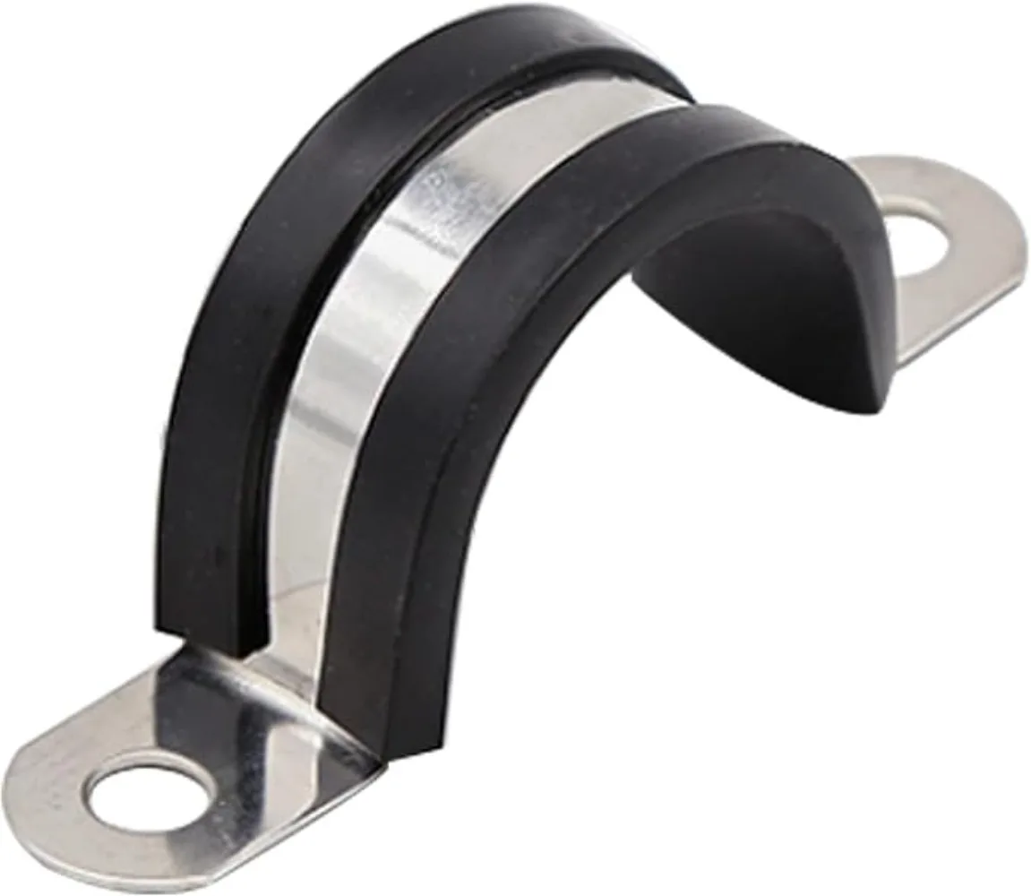 10pcs Rubber Lined Pipe Clamp P Clips M6-M40 Stainless Steel Mounting Hose Clamp for Fixed