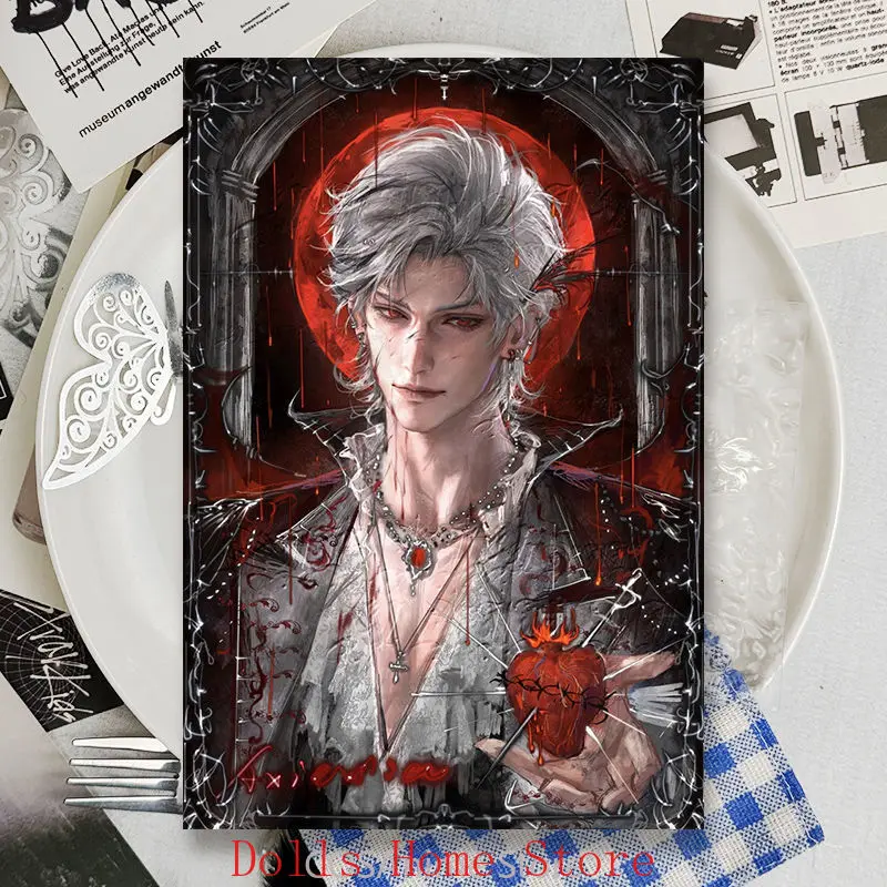 Anime Love and Deepspace Sylus Cosplay hermosa tarjeta de imagen instantánea dibujos animados Ita-bolsa tarjetas decorativas marcapáginas regalo de Navidad