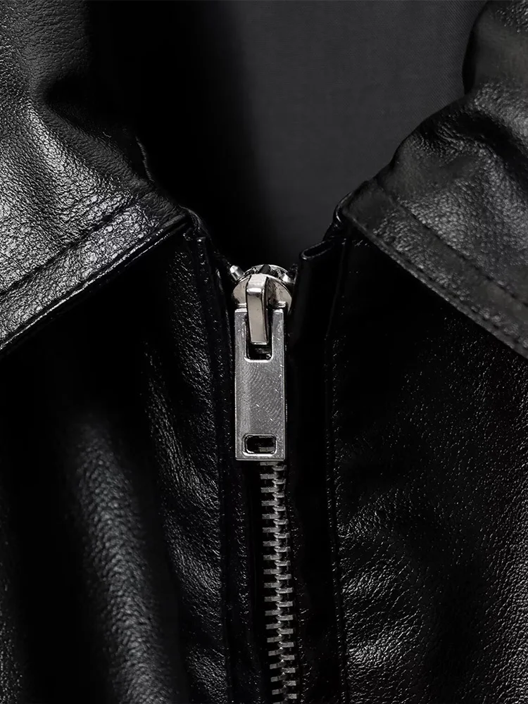 Estilo europeu nova moda feminina versátil temperamento cor sólida imitação de couro jaqueta de lapela piloto