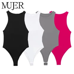 MUJER White Bodysuit Women Black Sexy Bodys for Women One Pieces Sleeveless Body Suits Woman Summer Extreme Women's Bodysuit