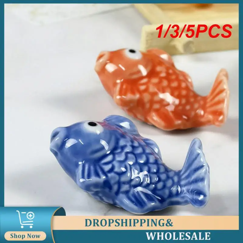 1/3/5PCS Chopsticks Ceramic Spoon Rack Cuisine Restaurant Chopsticks Rack Cartoon Little Carp Carp Color