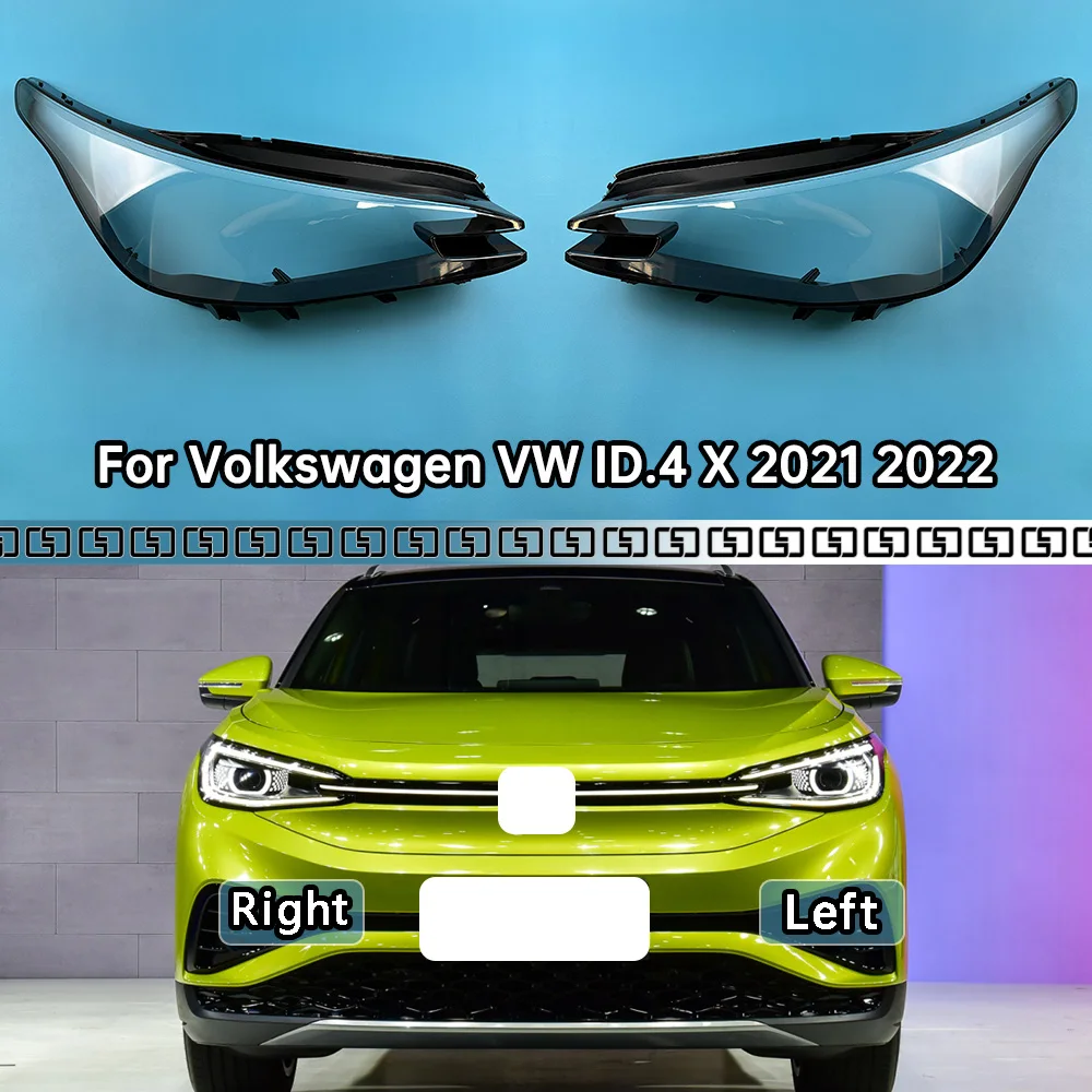 

For Volkswagen VW ID.4 X 2021 2022 Front Headlamps Cover Headlights Shell Transparent Lampshade Replace Plexiglass Lens